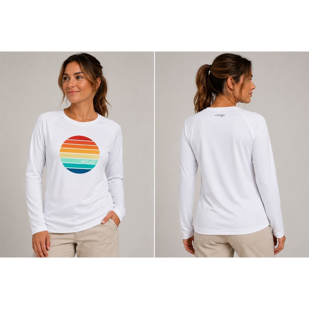 Reel Life White Performance Fishing Shirt XXL Long Sleeve UPF Beach